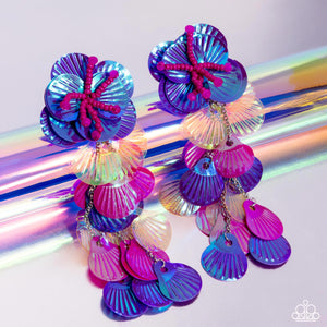 Under the Waves - Purple Post Earrings - Paparazzi Jewelry