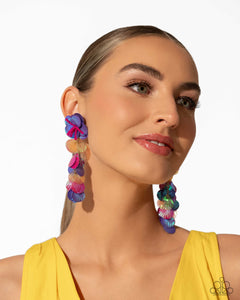 Under the Waves - Purple Post Earrings - Paparazzi Jewelry