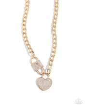 Load image into Gallery viewer, paparazzi-accessories-lock-up-your-love-gold-necklace
