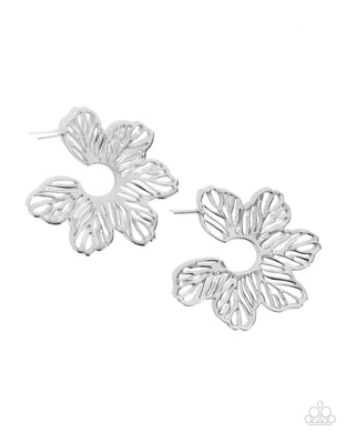 paparazzi-accessories-floral-fame-silver-earrings