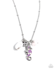 Load image into Gallery viewer, paparazzi-accessories-seahorse-shimmer-purple-necklace
