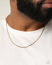 Load image into Gallery viewer, Coiled Captain - Gold Mens Necklace - Paparazzi Jewelry
