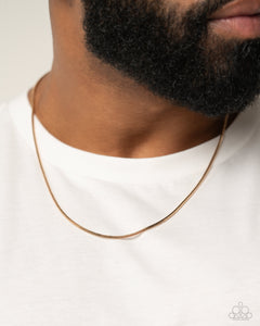 Coiled Captain - Gold Mens Necklace - Paparazzi Jewelry