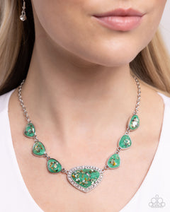 Discreet Dazzle - Green Necklace - Paparazzi Jewelry