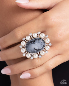 Vintage Glam - Black Ring - Paparazzi Jewelry