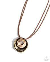 Load image into Gallery viewer, paparazzi-accessories-duchess-disc-brass-necklace
