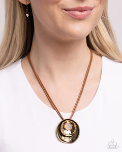 Duchess Disc - Brass Necklace - Paparazzi Jewelry
