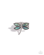 Load image into Gallery viewer, paparazzi-accessories-dragonfly-dedication-blue-ring
