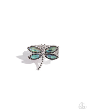 paparazzi-accessories-dragonfly-dedication-blue-ring