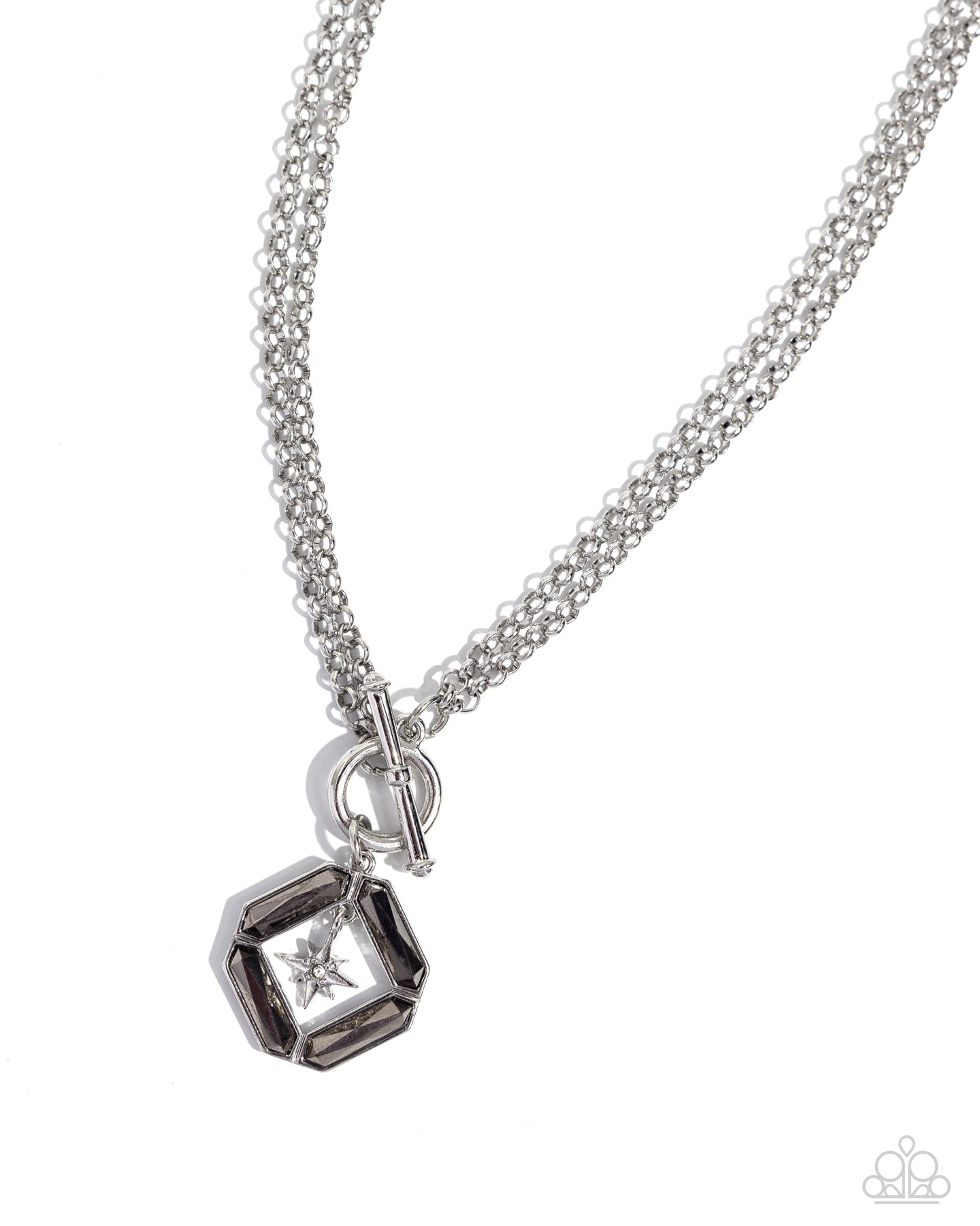 paparazzi-accessories-compass-cadenza-silver-necklace