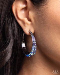 Embedded Edge - Blue Earrings - Paparazzi Jewelry