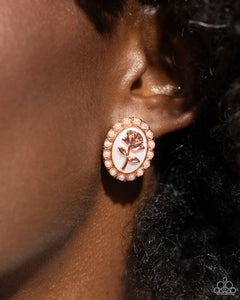 Rosy Relic - Copper Post Earrings - Paparazzi Jewelry