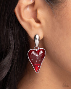 Glossy Goodwill - Red Post Earrings - Paparazzi Jewelry