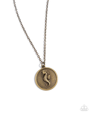 paparazzi-accessories-seahorse-solo-brass-necklace