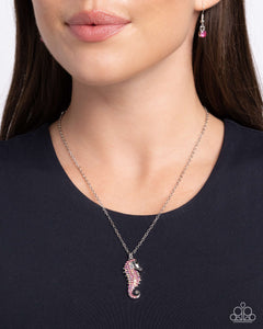 Seahorse Sailor - Pink Necklace - Paparazzi Jewelry