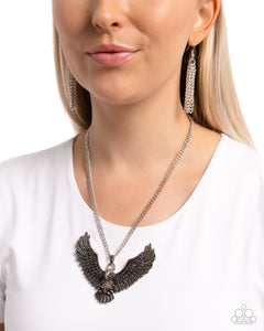 Edgy Eagle - Silver Necklace - Paparazzi Jewelry