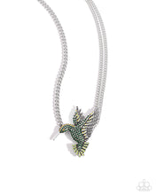 Load image into Gallery viewer, paparazzi-accessories-hummingbird-headline-green-necklace
