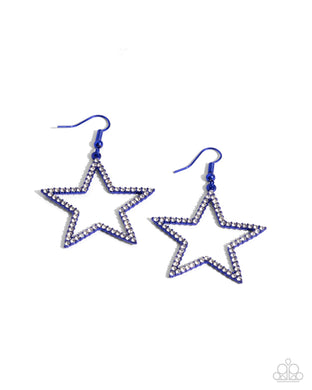 paparazzi-accessories-streamlined-stars-blue-earrings