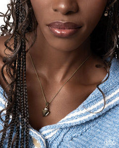 Conch Confidence - Brass Necklace - Paparazzi Jewelry