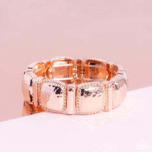 Textured Tranquility - Rose Gold Bracelet - Paparazzi Jewelry