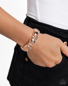 Textured Tranquility - Rose Gold Bracelet - Paparazzi Jewelry