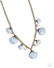 Load image into Gallery viewer, paparazzi-accessories-seashell-sophistication-brass-necklace
