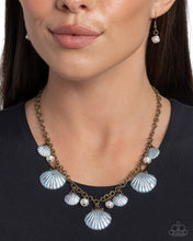 Load image into Gallery viewer, Seashell Sophistication - Brass Necklace - Paparazzi Jewelry
