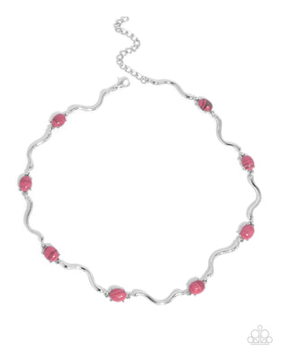 paparazzi-accessories-striped-season-pink-necklace