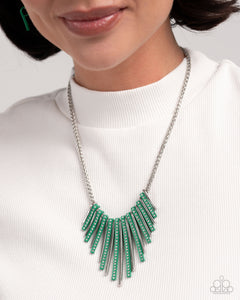 Fashionable Fringe - Green Necklace - Paparazzi Jewelry