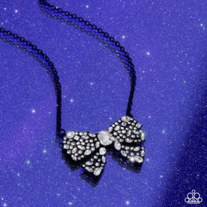 Bewitching Bow - Black Necklace - Paparazzi Jewelry