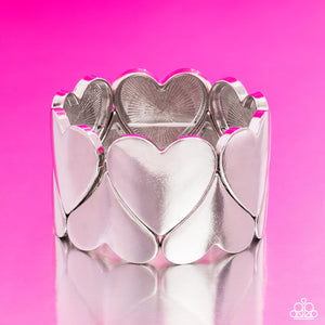 Sweetheart Setting - Silver Bracelet - Paparazzi Jewelry