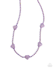 Load image into Gallery viewer, paparazzi-accessories-homecoming-hearts-purple-necklace
