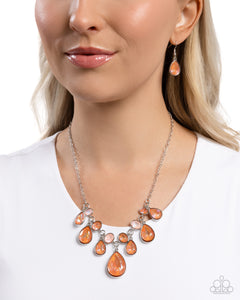 Talented Teardrops - Orange Necklace - Paparazzi Jewelry