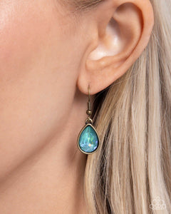 Talented Teardrops - Brass Necklace - Paparazzi Jewelry