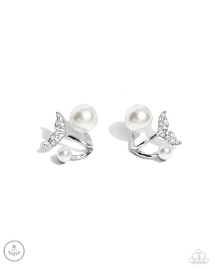 paparazzi-accessories-modular-mermaid-white-post earrings