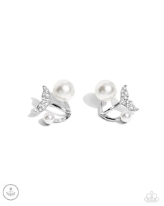 paparazzi-accessories-modular-mermaid-white-post earrings