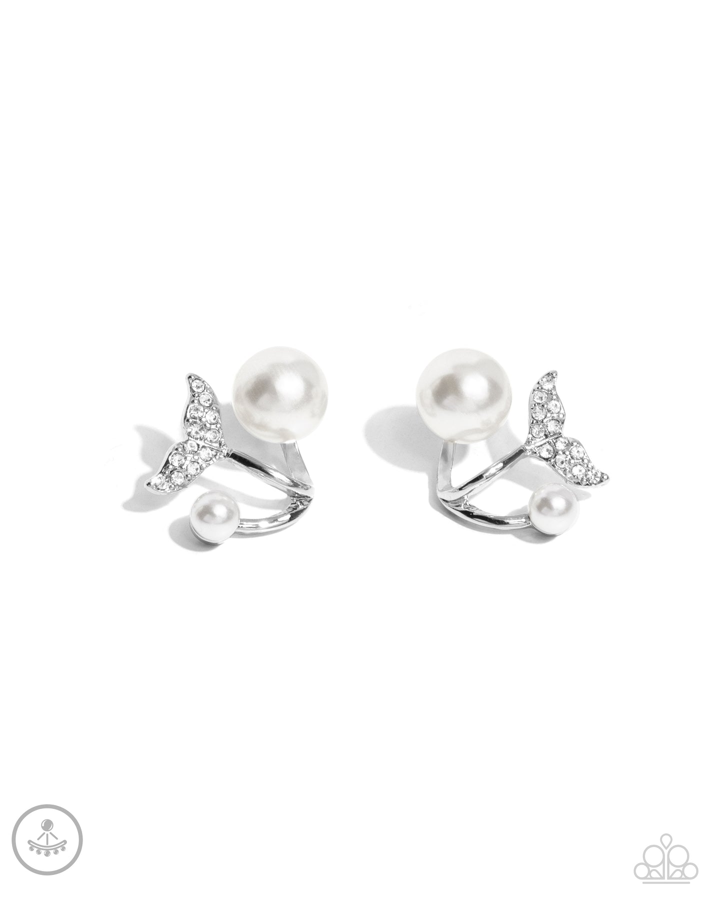 paparazzi-accessories-modular-mermaid-white-post earrings