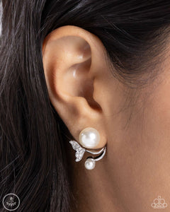 Modular Mermaid - White Post Earrings - Paparazzi Jewelry