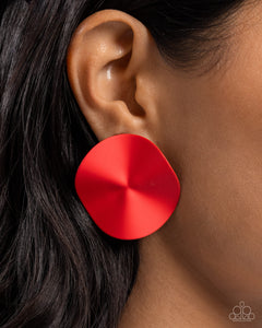 Moody Masterpiece - Red Post Earrings - Paparazzi Jewelry