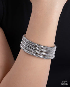Casual Coils - Silver Bracelet - Paparazzi Jewelry