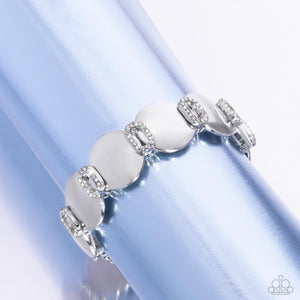 Shimmery Sneak Peek - White Bracelet - Paparazzi Jewelry