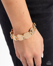 Load image into Gallery viewer, Shimmery Sneak Peek - Gold Bracelet - Paparazzi Jewelry
