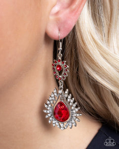 Teardrop Traveler - Red Earrings - Paparazzi Jewelry