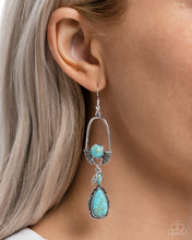 Load image into Gallery viewer, Badlands Basic - Blue Earrings - Paparazzi Jewelry
