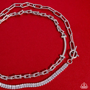 Anchored Actress - White Necklace - Paparazzi Jewelry