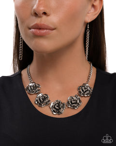 Refreshing Roses - Silver Necklace - Paparazzi Jewelry