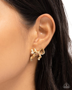 Princess Treatment - Gold Post Earrings - Paparazzi Jewelry