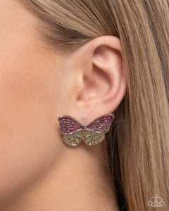 Aerial Appreciation - Pink Post Earrings - Paparazzi Jewelry