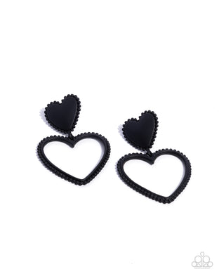paparazzi-accessories-casual-chemistry-black-post earrings