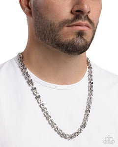 Welded Work - Silver Mens Necklace - Paparazzi Jewelry